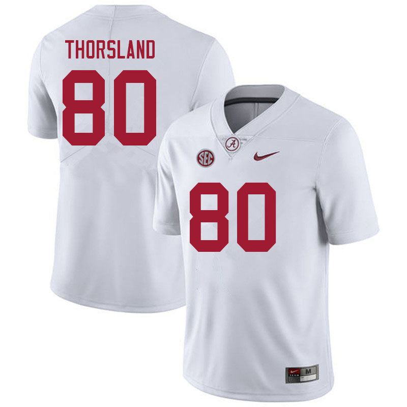 Men #80 Adam Thorsland Alabama Crimson Tide College Football Jerseys Sale-White